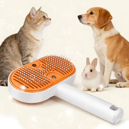3-In-1 Steam Pet Grooming Brush - Self-Cleaning Spray Comb, De-Shedding & Fur Removal Tool for Cats & Dogs, De-Shedding Brushes, Fur Removal Brushes